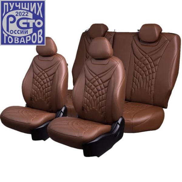 Чехлы Премиум Экокожа Байрон Президент|Жук на Chevrolet Rezzo (2004-2008)